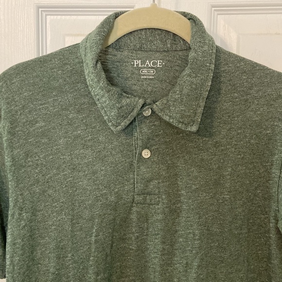 Green Collard Short Sleeve Shirt - Picture 2 of 4